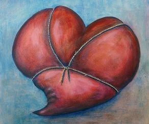 Bundet hjärta. 30 x30 cm 2015.Bound heart