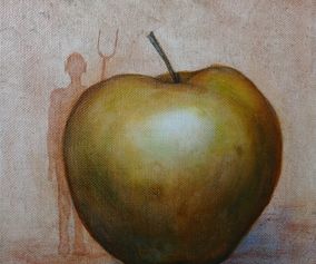 Äppelkrigare, 27x27 cm. 2014