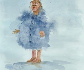 Offerkofta, akvarell av Ilse Hviid
